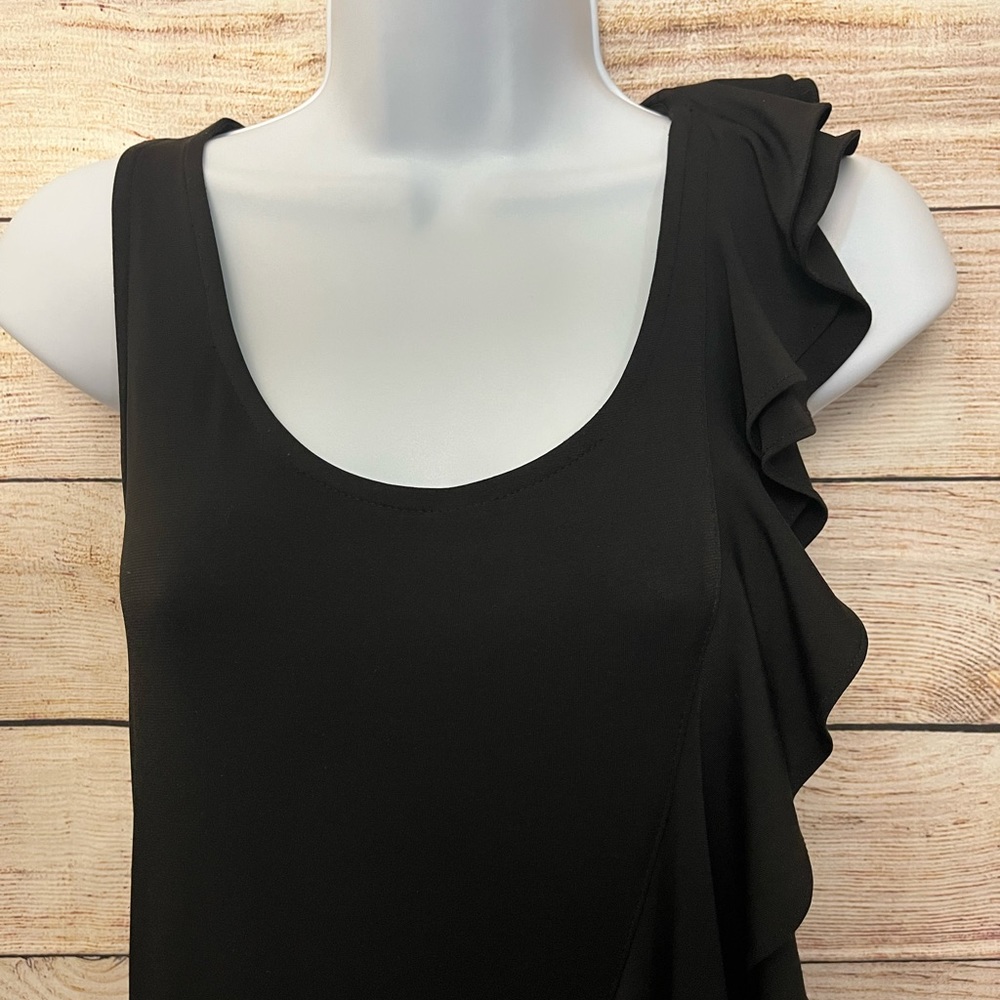 White House Black Market Shift Ruffle Dress Size 2 - Picture 8 of 10